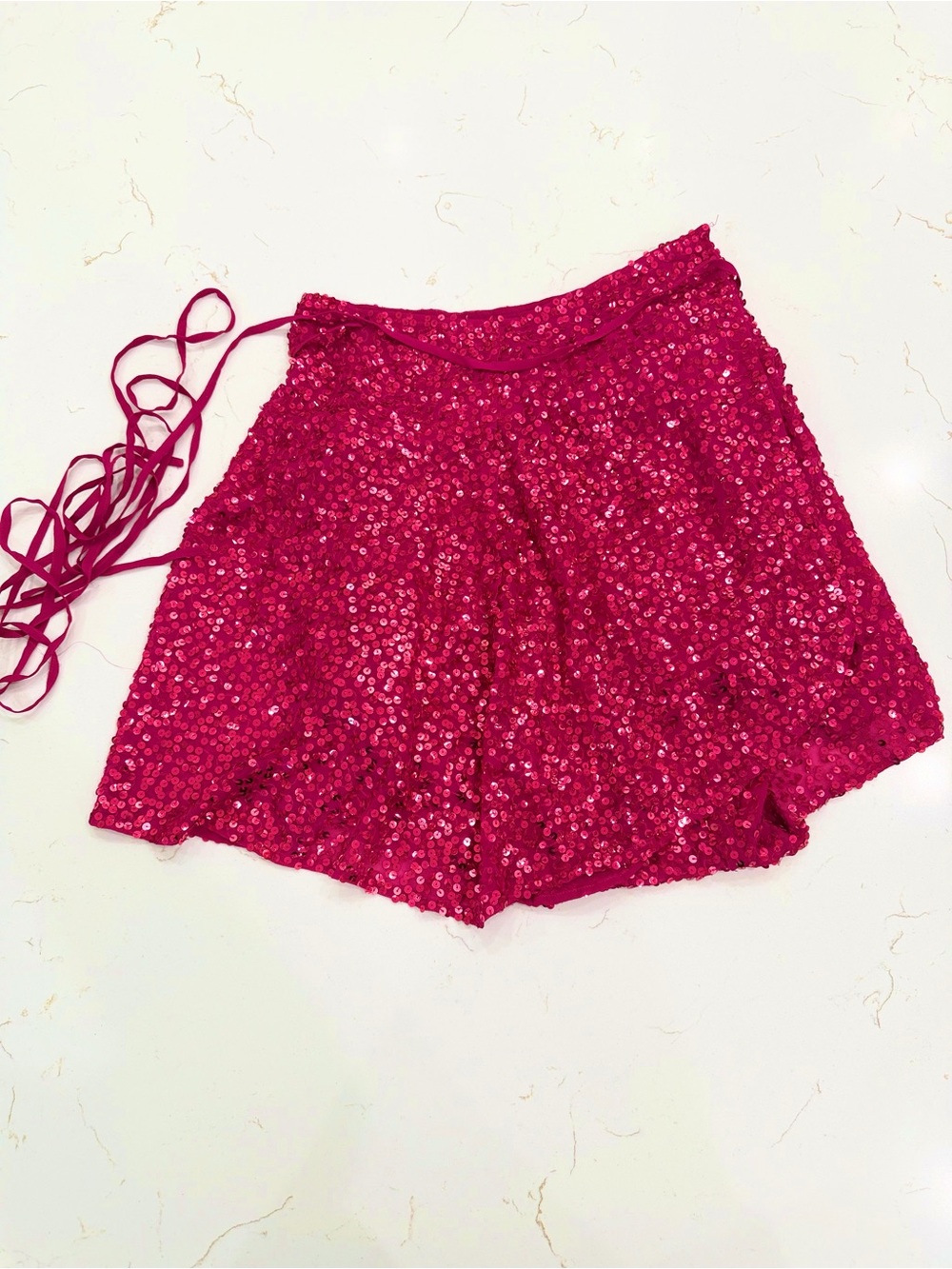 Jen’s Pirate Booty for Free People Pink Sequin Wrap Mini Skirt Glam Going Out